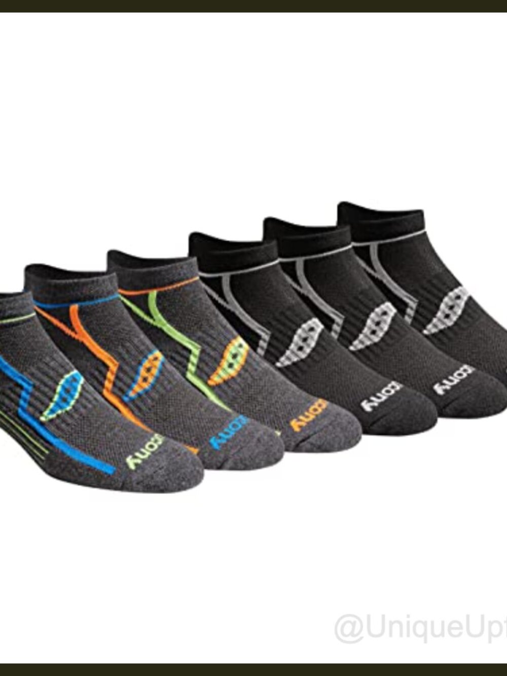 RunDry Bolt Men's Performance No-Show Athletic Running Socks 6 Pairs Gray Gym